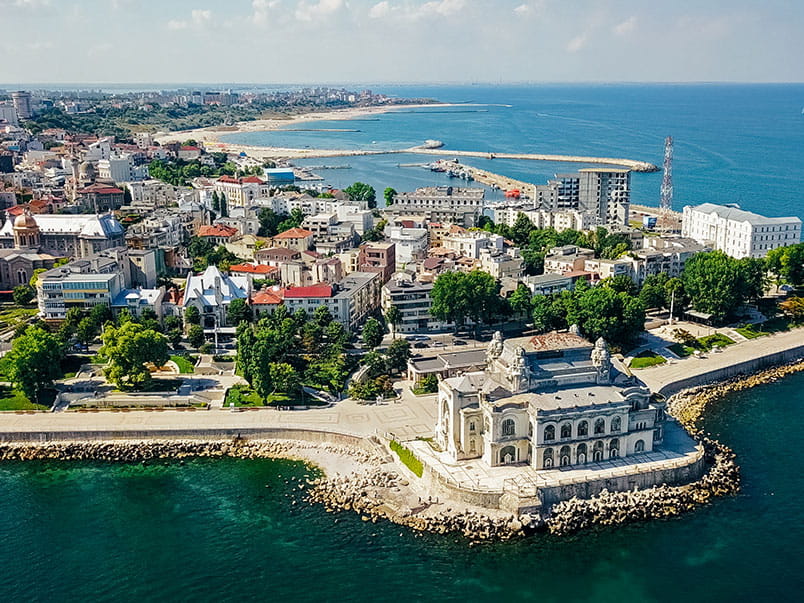 An aerial view of Constanta, Romania